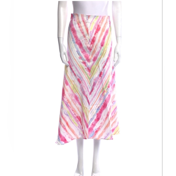 🔥Neiman Marcus Striped Mid Length Skirt - Picture 1 of 4